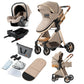 3 in 1 baby stroller beige