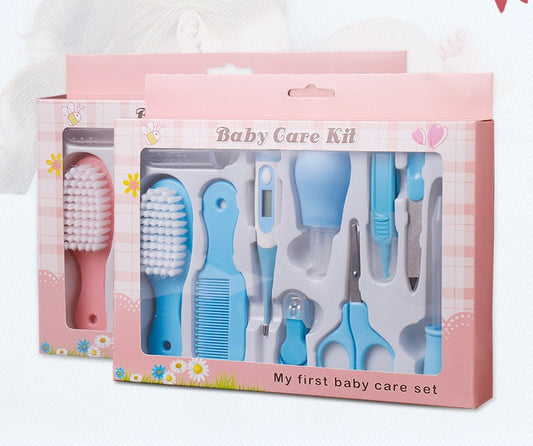 Maternal and Infant 10 Piece Baby Care Set - Pink/Blue